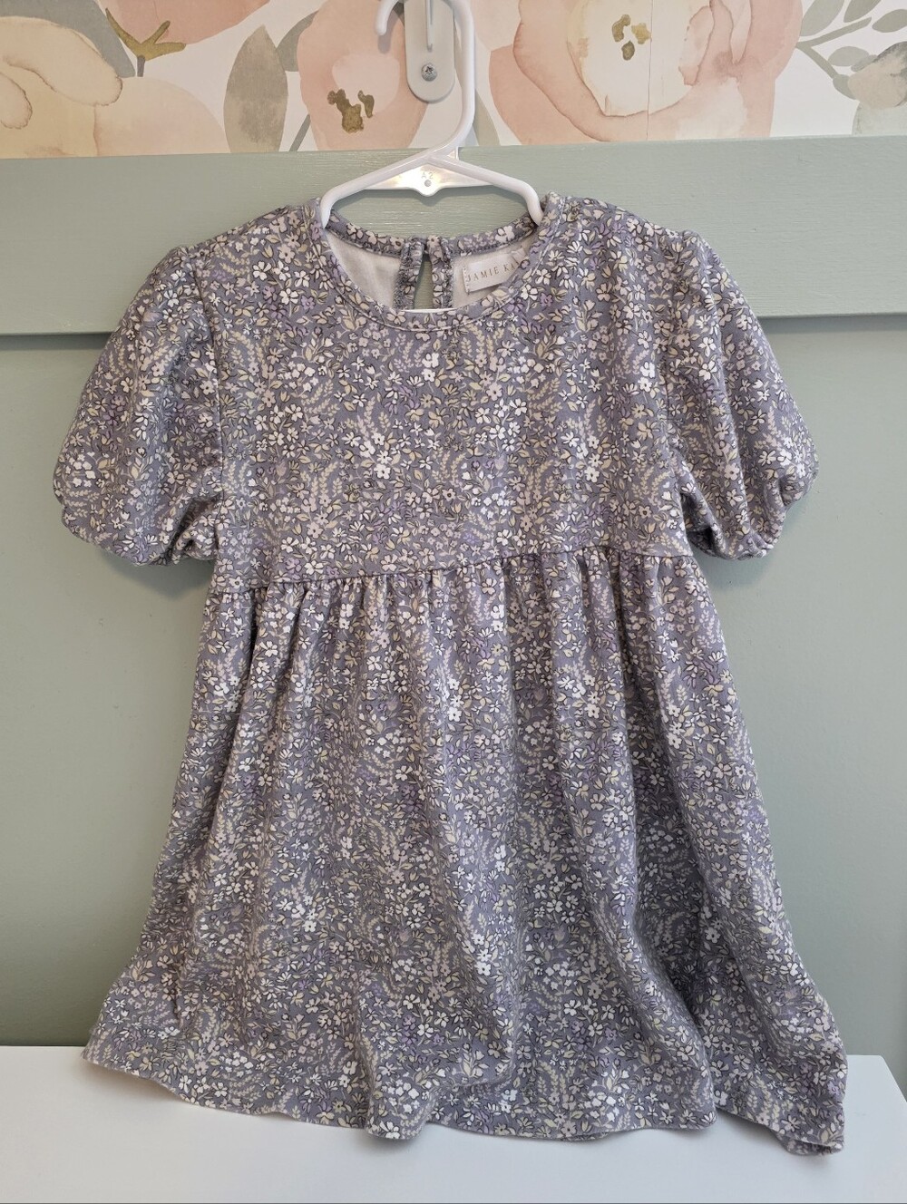 Jamie Kay Size 4 Or 4t Floral Puff-Sleeve Dress Organic Cotton